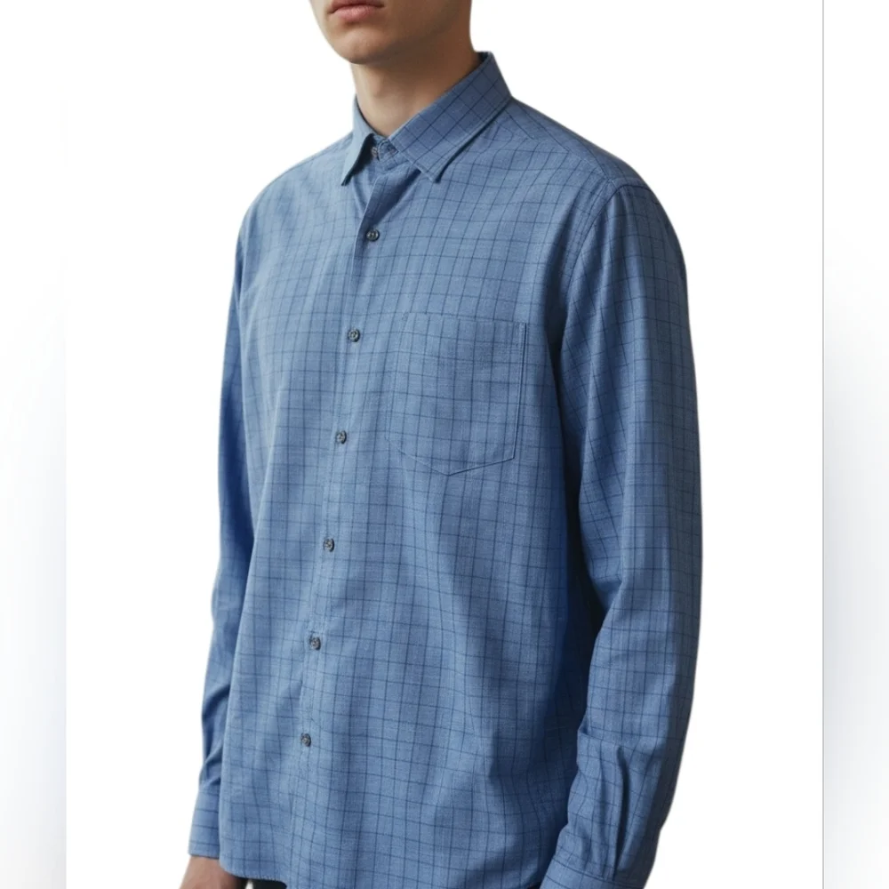 Ermenegildo Zegna Blue Stripe Men's Shirt. Medium.